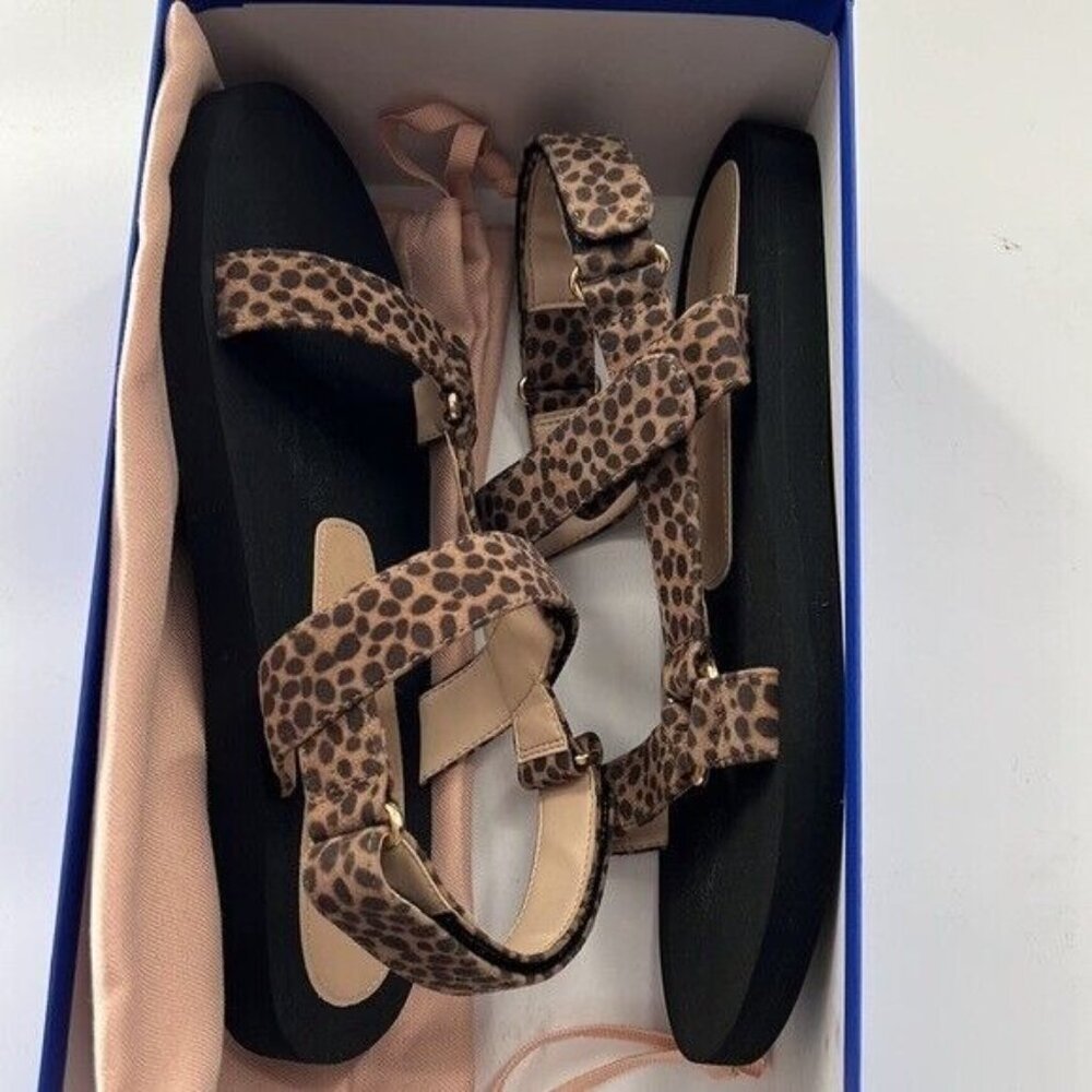 Stuart Weitzman Vail Sport Sandal Mini Cheetah Suede Sandals 39.5 EU 9 US - Picture 4 of 6